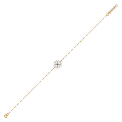 Grace Blossom - 18kt Gold Vermeil Lab Grown Diamond & Ruby Bracelet 5
