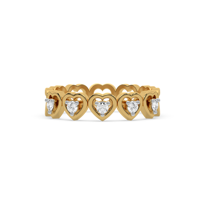 Heart Band Ring-18kt Gold Vermeil Lab Grown Diamond Ring