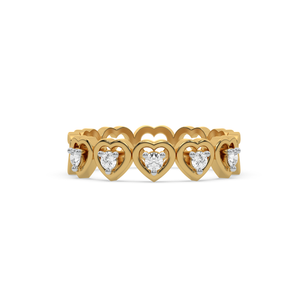 Lukson Heart-Shaped Lab Diamond Band Ring for Women