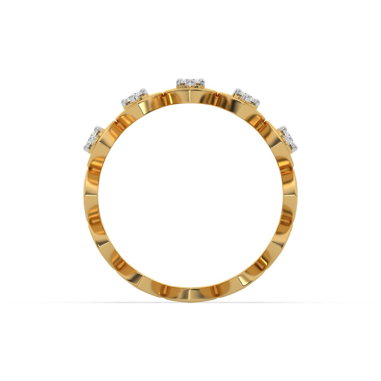 Heart Band Ring-18kt Gold Vermeil Lab Grown Diamond Ring