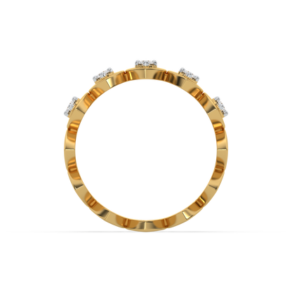 Heart Band Ring-18kt Gold Vermeil Lab Grown Diamond Ring