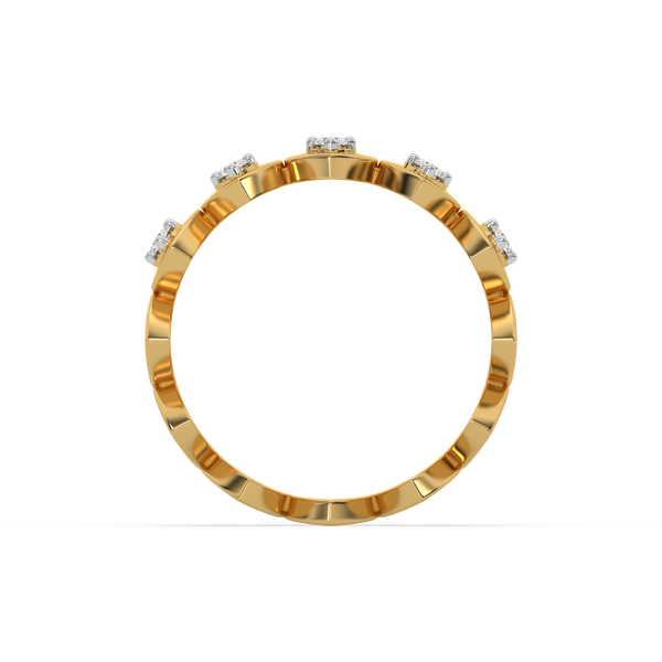 Lukson Heart-Shaped 18kt Gold Lab Diamond Band Ring for Women