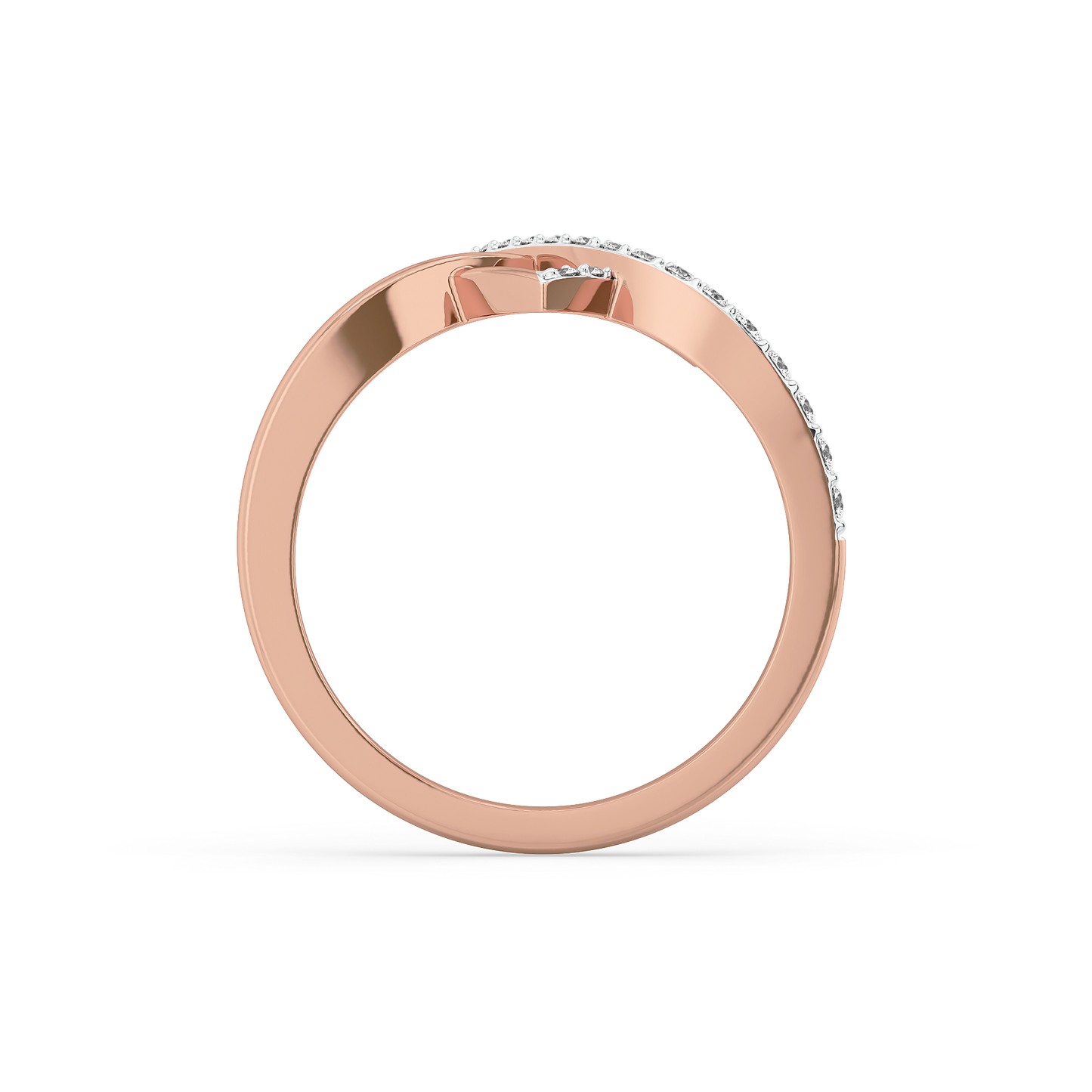 Heart Entwined  Fashion Ring-18kt Rose Gold Vermeil Lab Grown Diamond Ring