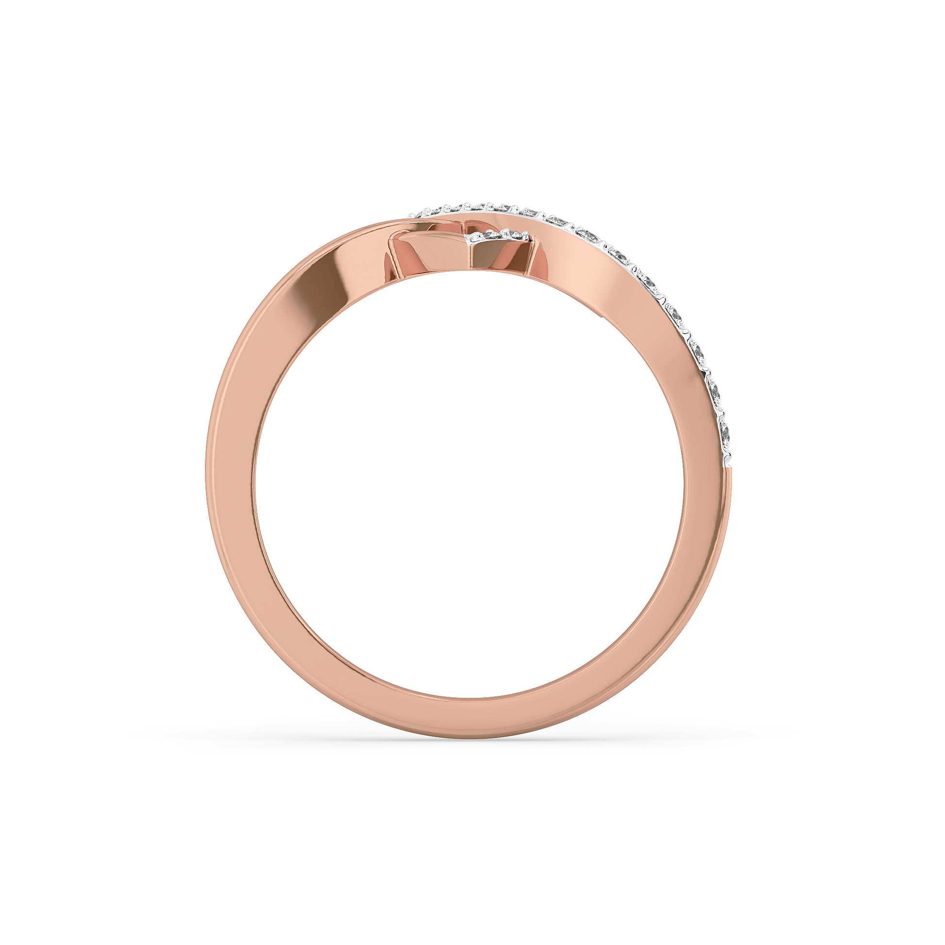 Heart Entwined  Fashion Ring-18kt Rose Gold Vermeil Lab Grown Diamond Ring