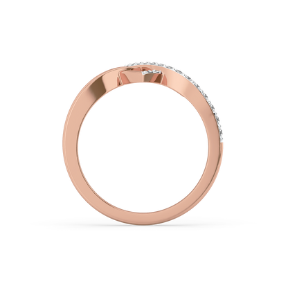Heart Entwined  Fashion Ring-18kt Rose Gold Vermeil Lab Grown Diamond Ring