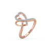 Lukson Heart Entwined 925 sterling silver plated with 18kt Rose Gold Lab Grown Diamond Ring