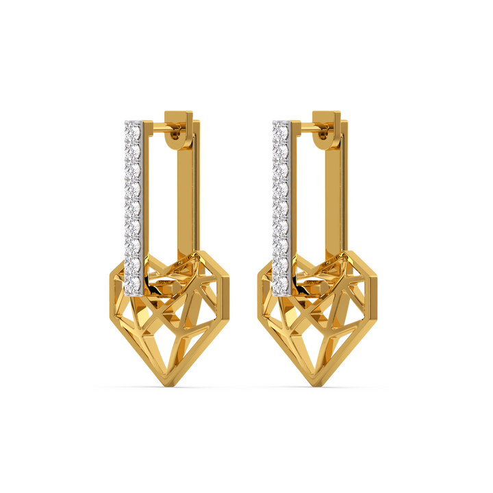 Heart Huggies - Lab Diamond Earrings