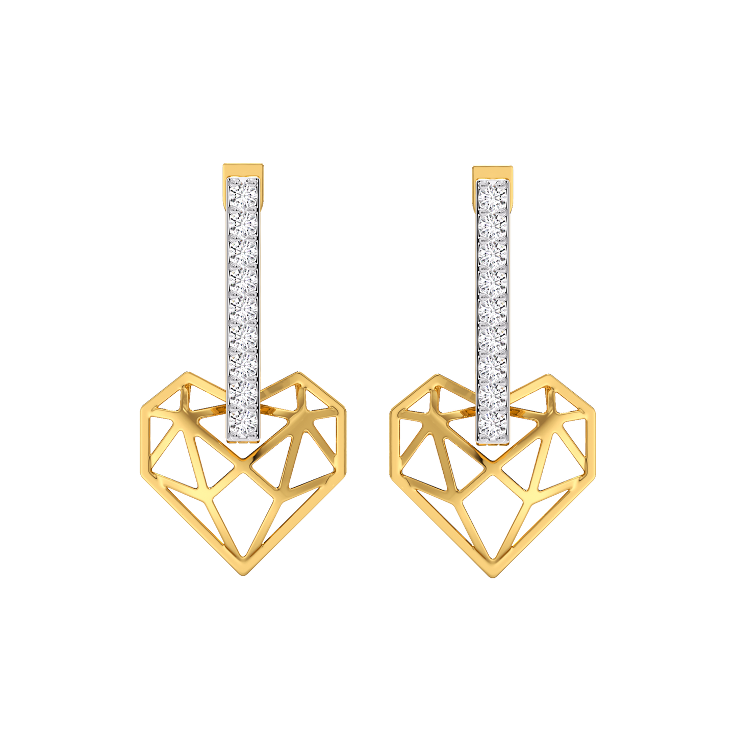 Heart Huggies - 18kt Gold Vermeil Lab Grown Diamond Earrings