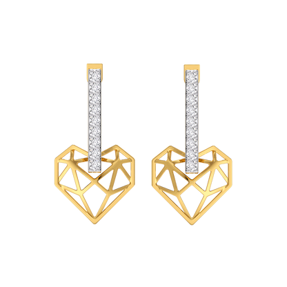 Heart Huggies - 18kt Gold Vermeil Lab Grown Diamond Earrings