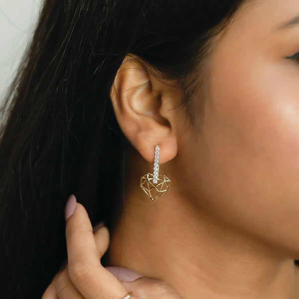 Best lab grown diamond heart earrings - Lukson 