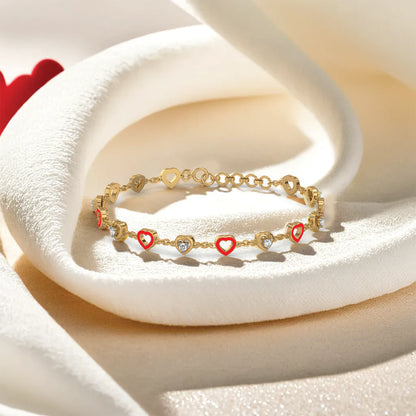 Heart Station Bracelet - 18kt Gold Vermeil Lab Grown Diamond 2