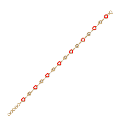 Heart Station Bracelet - 18kt Gold Vermeil Lab Grown Diamond 4