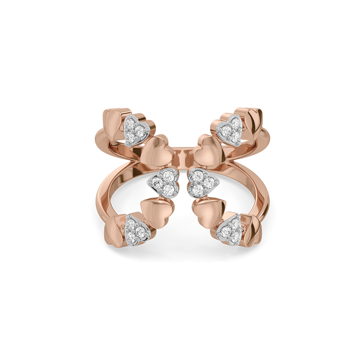 Heart's Aflutter Open Top Ring-18kt Rose Gold Vermeil Lab Grown Diamond Ring
