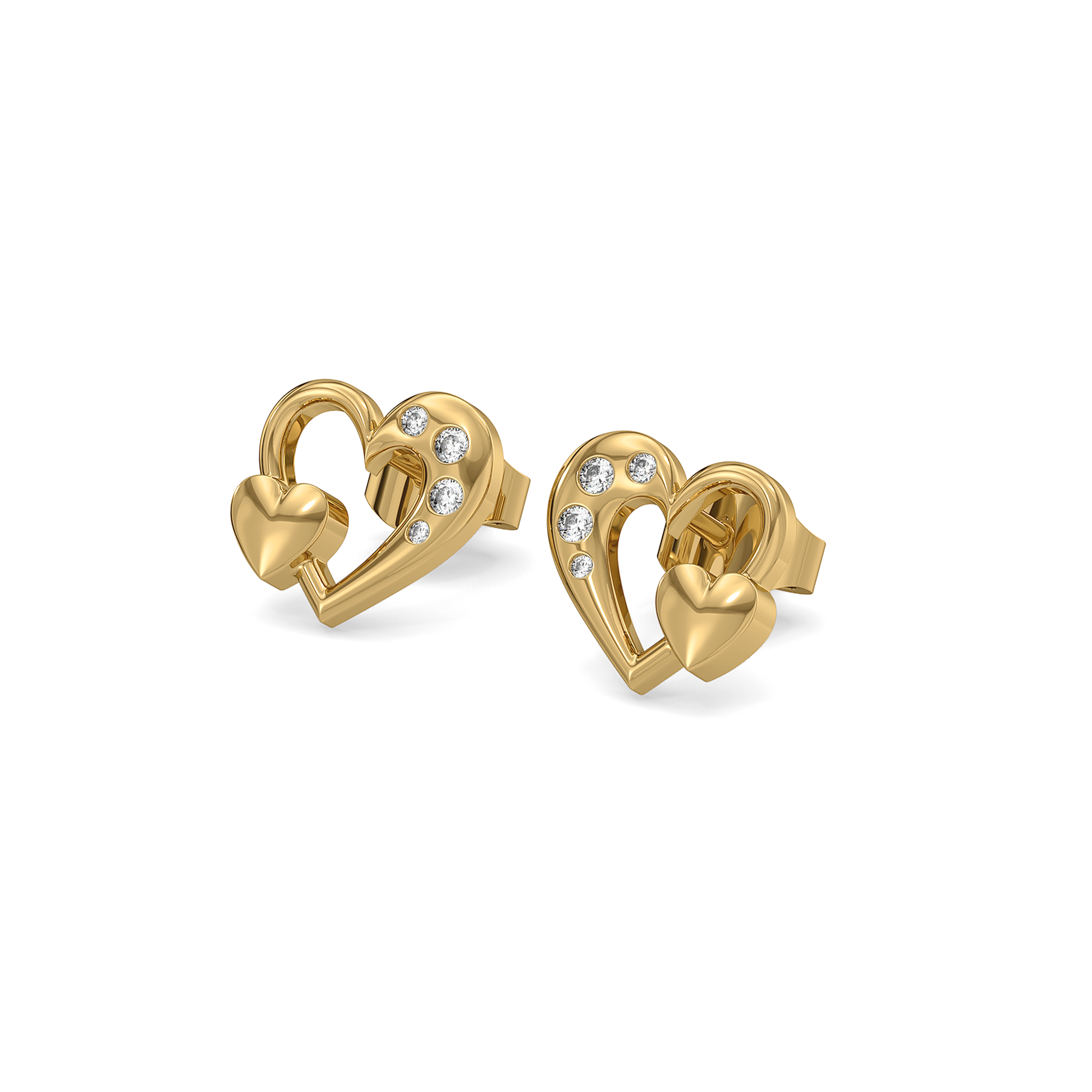 Hearts Unfold - 18kt Gold Vermeil Stud Earrings