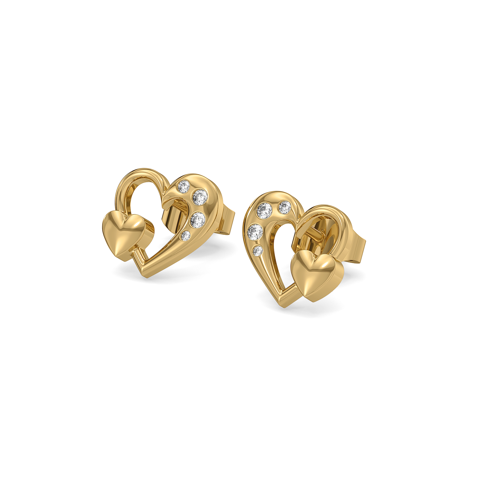 Hearts Unfold - 18kt Gold Vermeil Stud Earrings