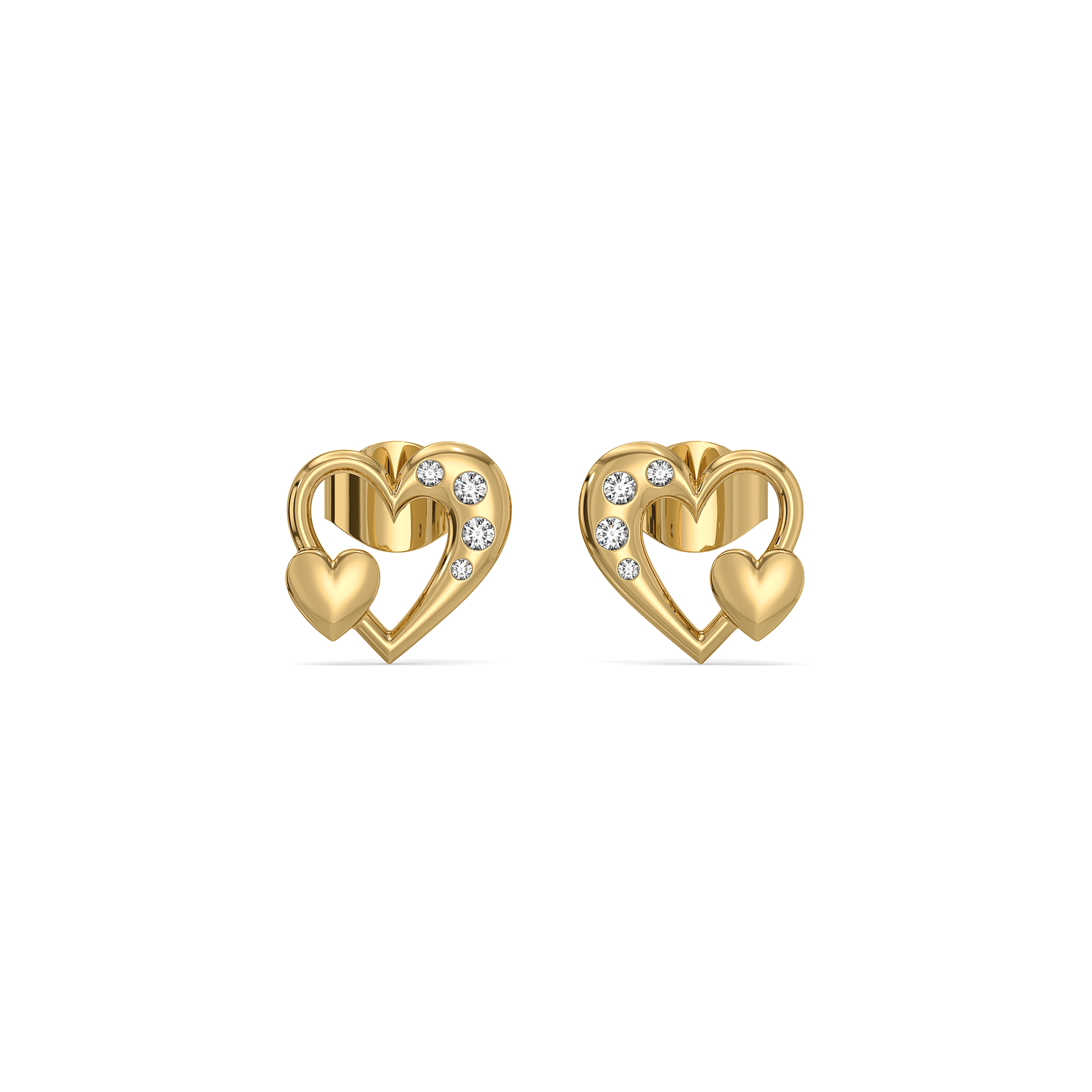 Hearts Unfold - 18kt Gold Vermeil Stud Earrings