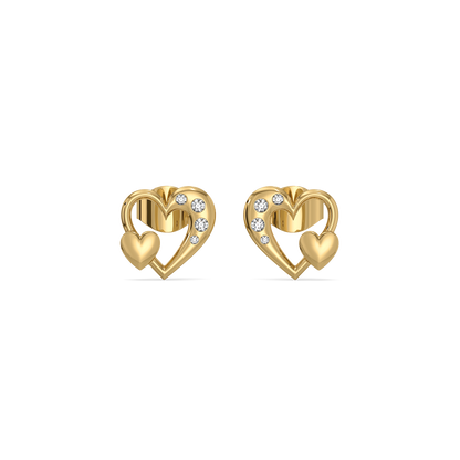 Hearts Unfold - 18kt Gold Vermeil Stud Earrings