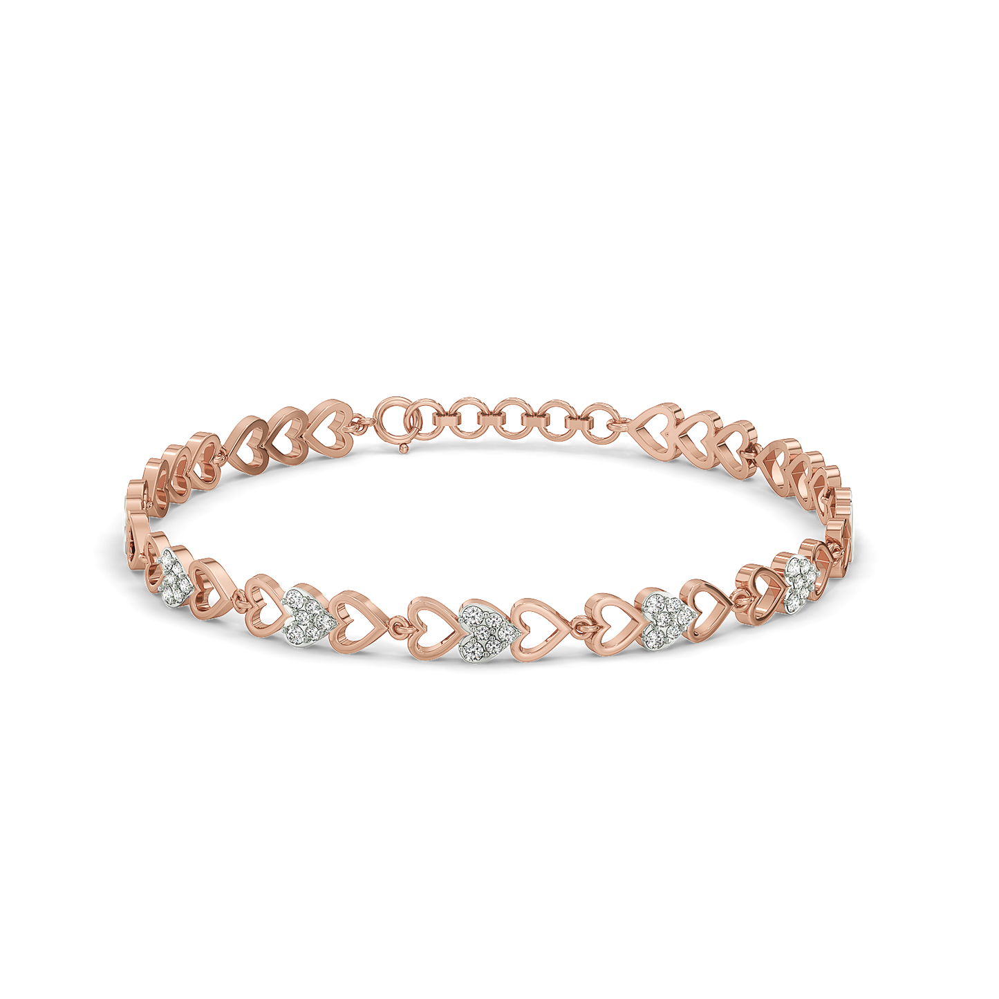 Heartstring - 18kt Rose Gold Vermeil Lab Grown Diamond Tennis Bracelet 