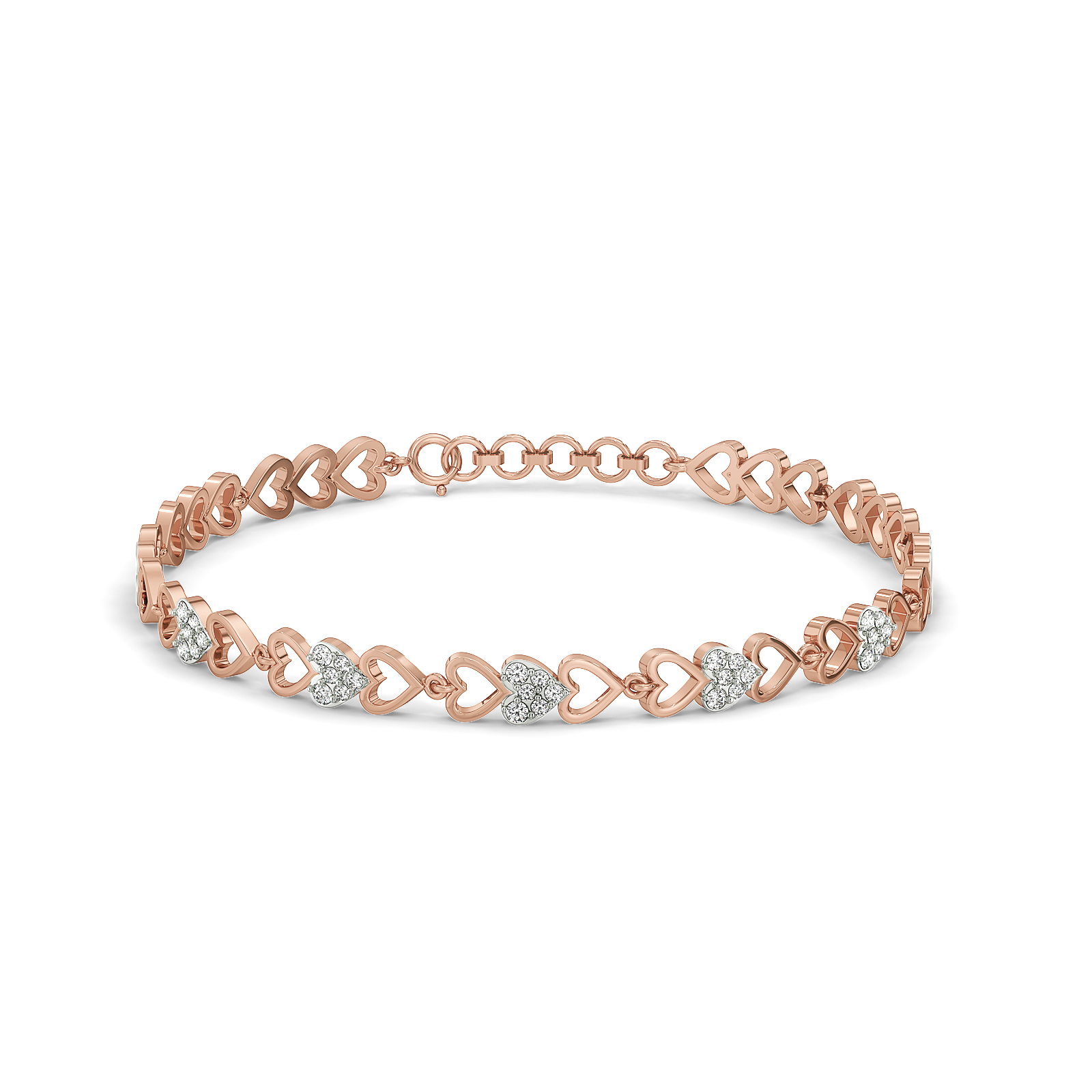Heartstring - 18kt Rose Gold Vermeil Lab Grown Diamond Tennis Bracelet 