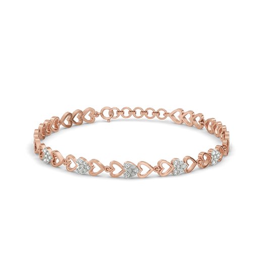 Heartstring - 18kt Rose Gold Vermeil Lab Grown Diamond Tennis Bracelet 