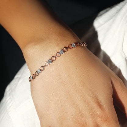 Heartstring - 18kt Rose Gold Vermeil Lab Grown Diamond Tennis Bracelet 