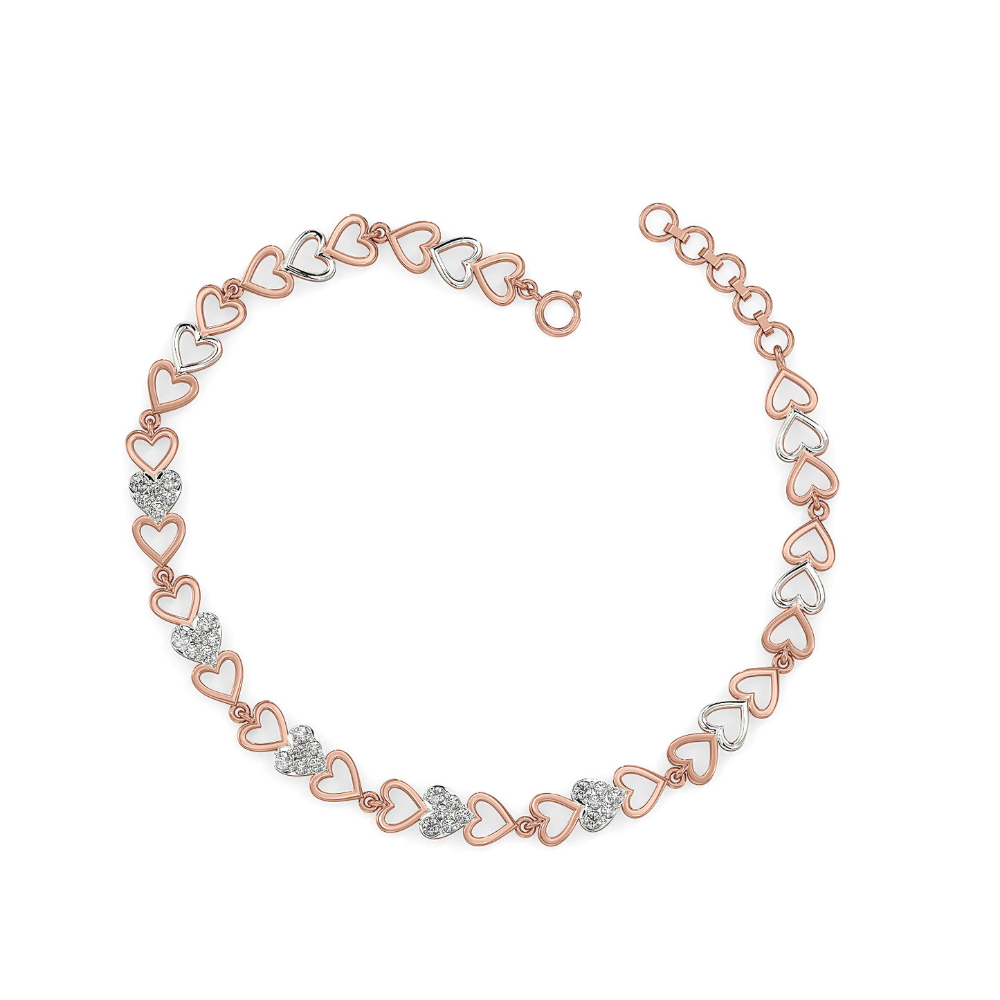 Heartstring - 18kt Rose Gold Vermeil Lab Grown Diamond Tennis Bracelet 