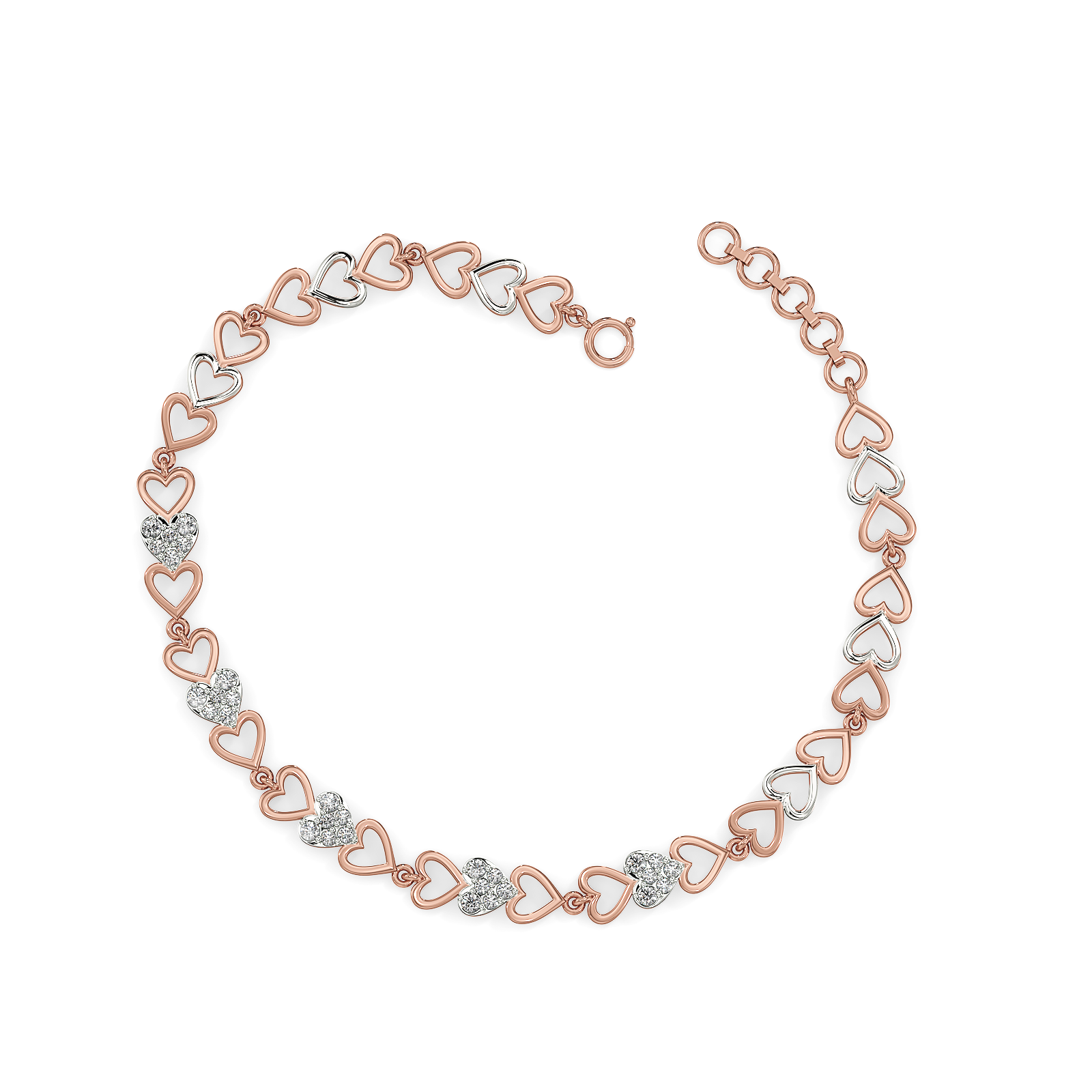 Heartstring - 18kt Rose Gold Vermeil Lab Grown Diamond Tennis Bracelet 