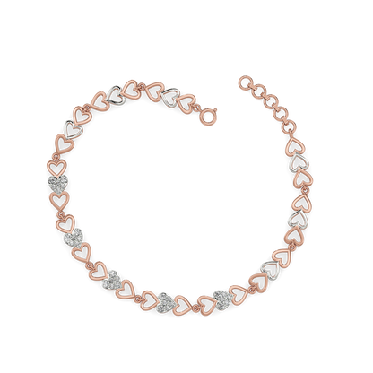 Heartstring - 18kt Rose Gold Vermeil Lab Grown Diamond Tennis Bracelet 