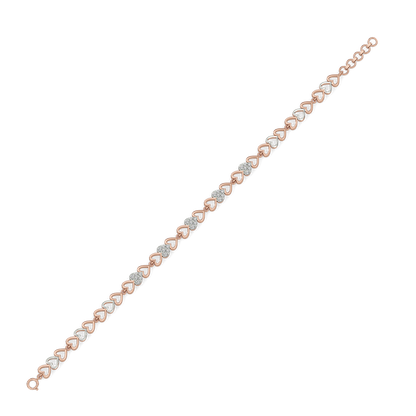Heartstring - 18kt Rose Gold Vermeil Lab Grown Diamond Tennis Bracelet 