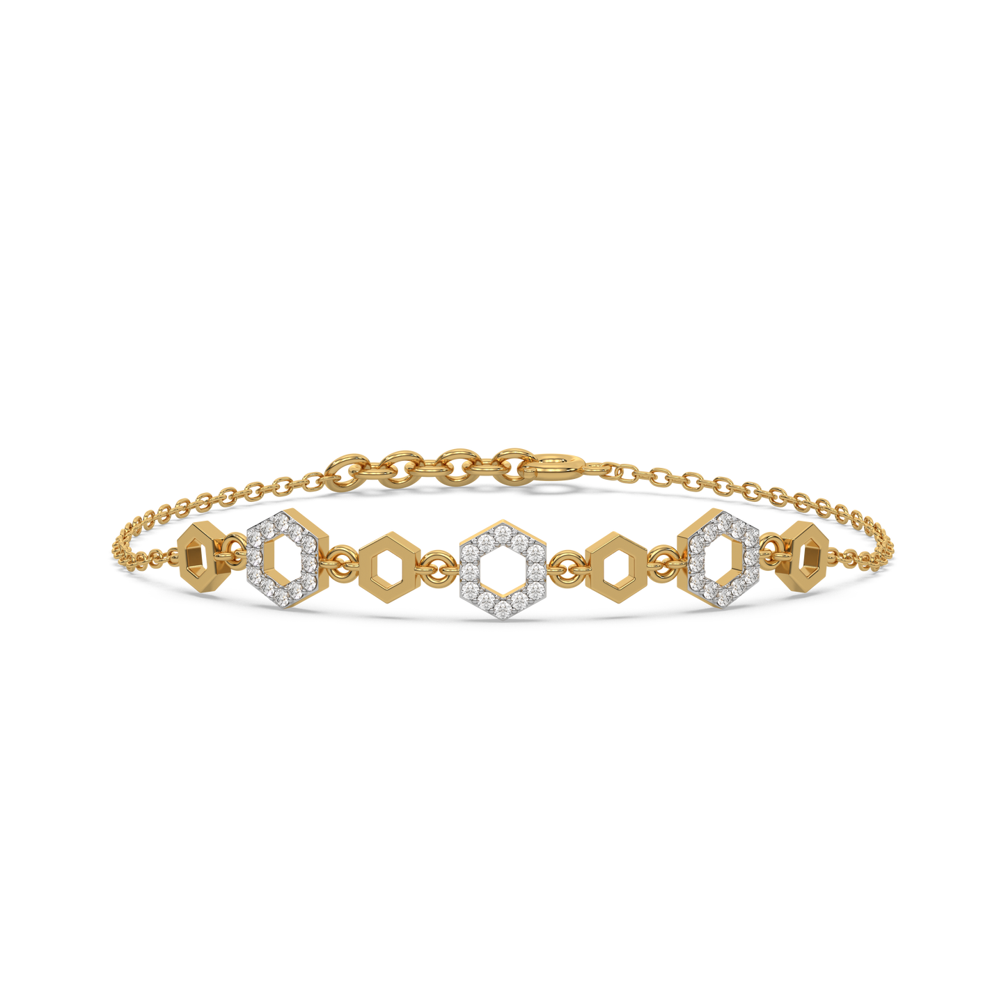 Hexagon Chic - Lab Grown Diamond Bracelet 