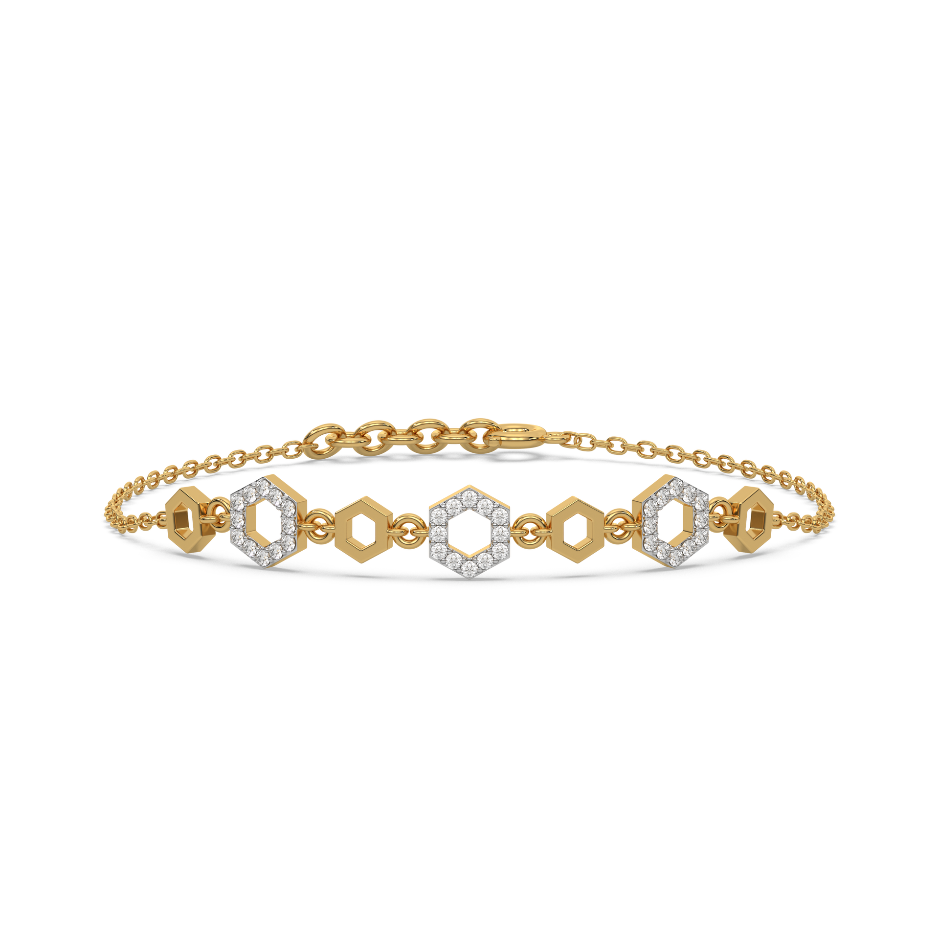 Hexagon Chic - Lab Grown Diamond Bracelet