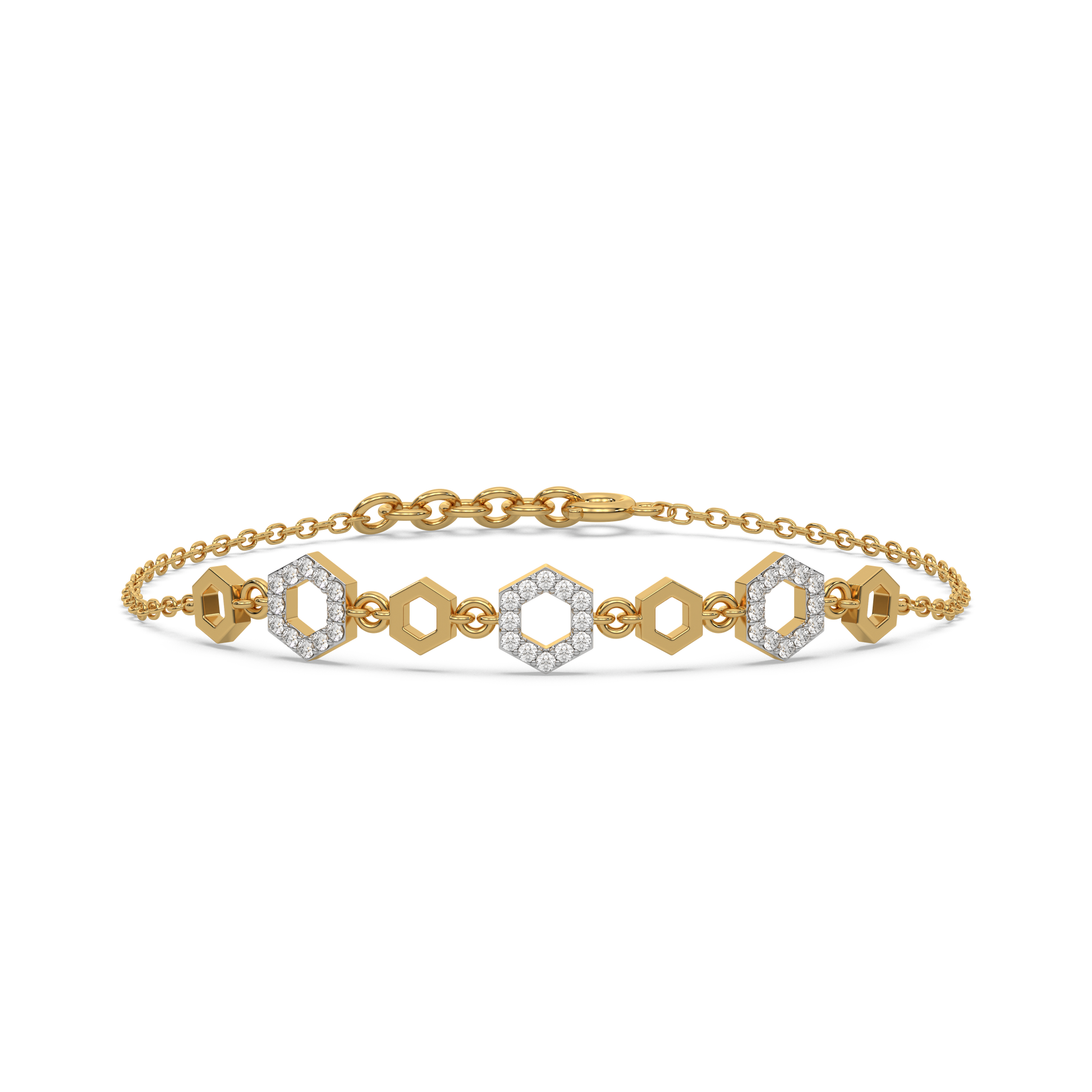 Hexagon Chic - Lab Grown Diamond Bracelet 