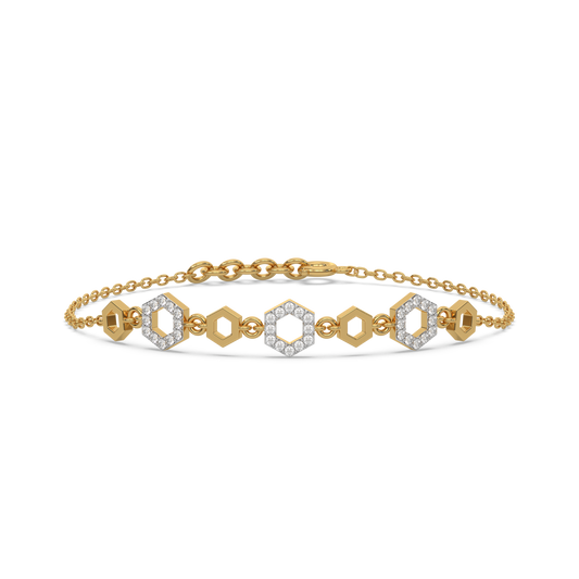 Hexagon Chic - Lab Grown Diamond Bracelet 