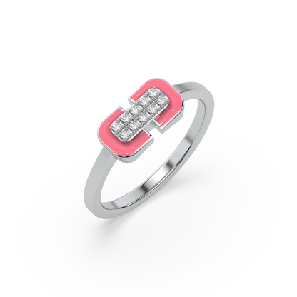 Hot Blush Pink Fashion Ring-925 Sterling Silver Lab Grown Diamond Ring