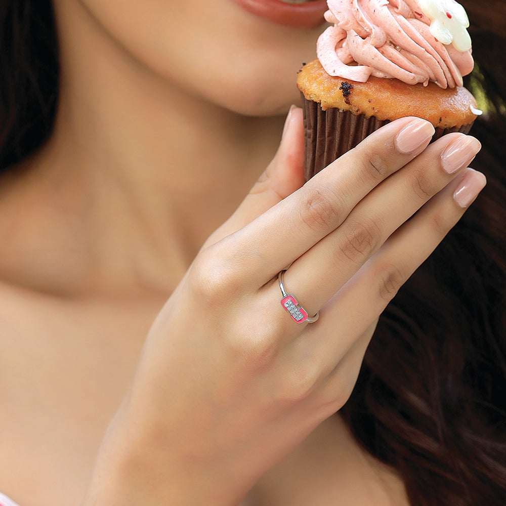 Hot Blush Pink Fashion Ring-925 Sterling Silver Lab Grown Diamond Ring
