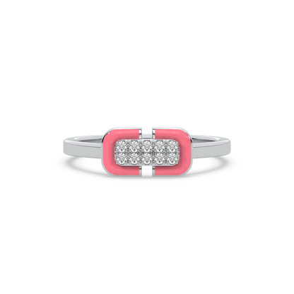 Hot Blush Pink Fashion Ring-925 Sterling Silver Lab Grown Diamond Ring