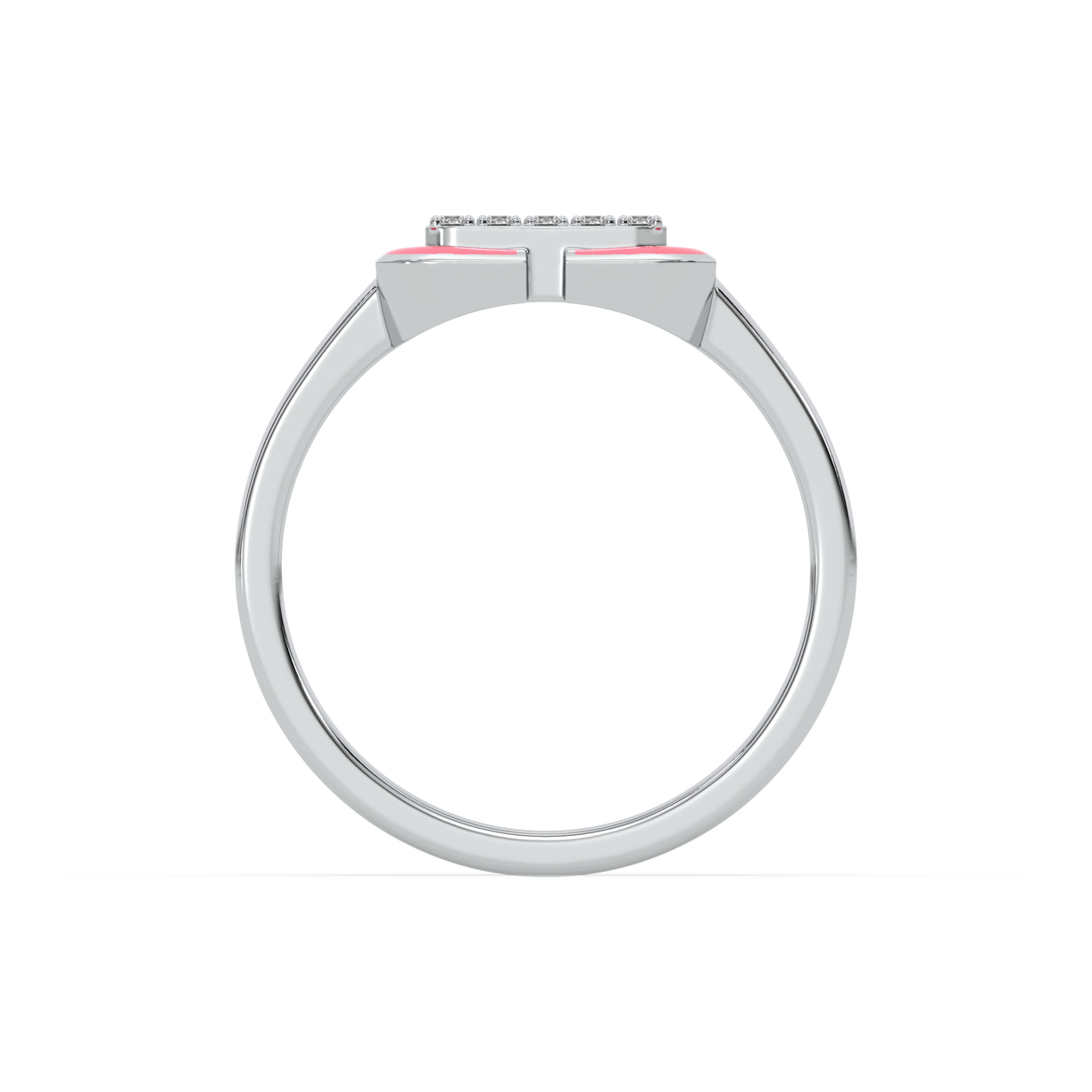 Hot Blush Pink Fashion Ring-925 Sterling Silver Lab Grown Diamond Ring