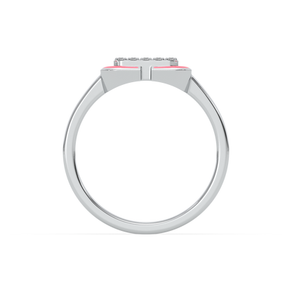 Hot Blush Pink Fashion Ring-925 Sterling Silver Lab Grown Diamond Ring