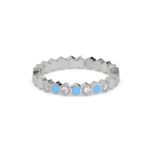 Icy Blue Band Ring Lab Grown Diamond Ring - Lukson 