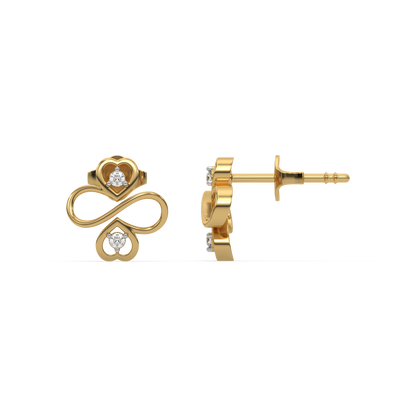 Infinity Clover Studs - 18kt Gold Vermeil Lab Grown Diamond Earrings