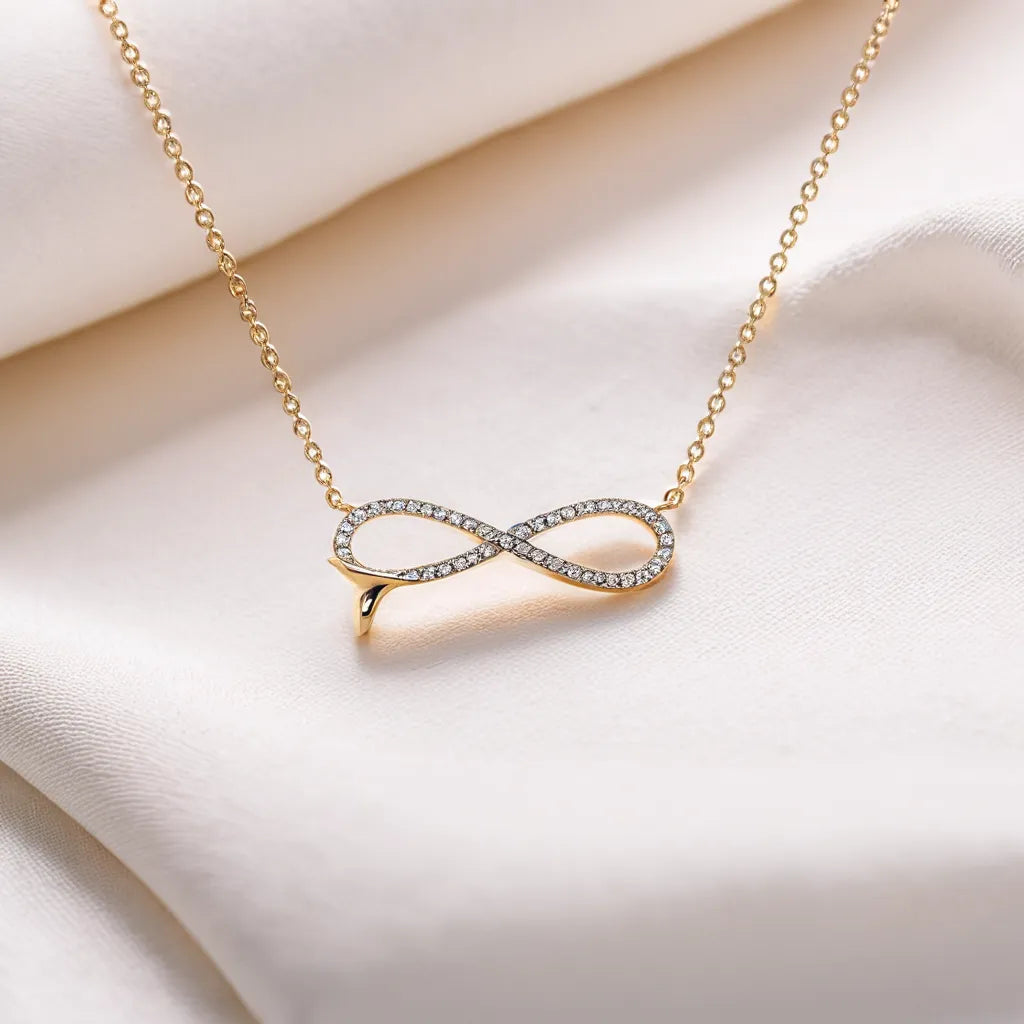 Infinity Tide - 18kt Gold Vermeil Lab Grown Diamond Necklace