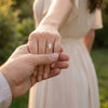Intertwined Destiny Pure Gold Lab Diamond Engagement Ring worn on model