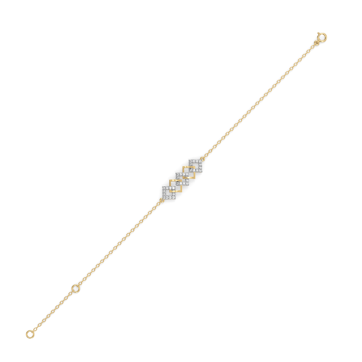 Mini Squares - Pure Gold Lab Diamond Fashion Bracelet
