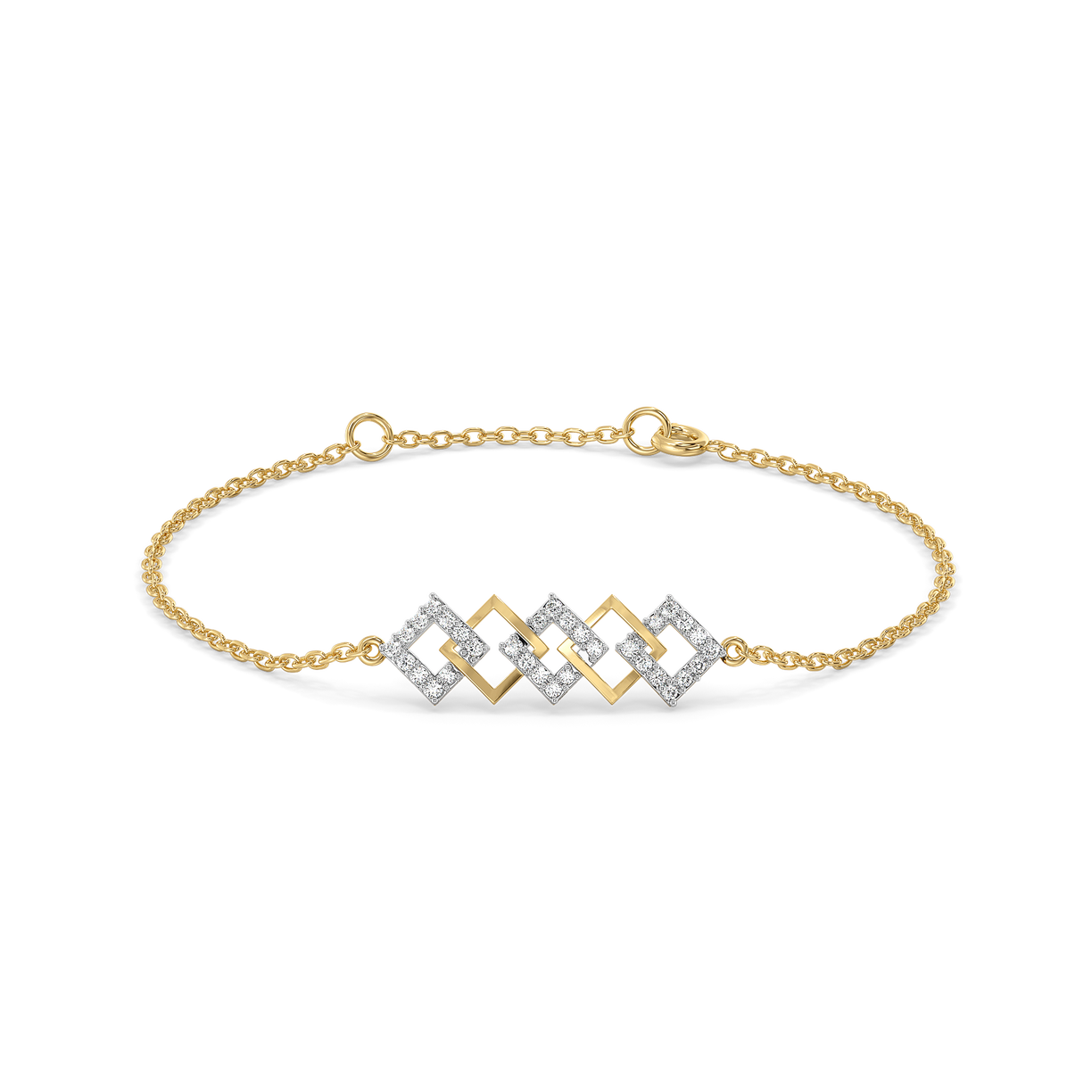Mini Squares - Pure Gold Lab Diamond Fashion Bracelet
