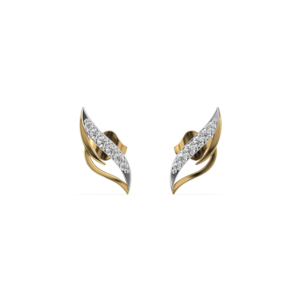 Featherlight Grace - Pure Gold Lab Diamond Stud Earrings