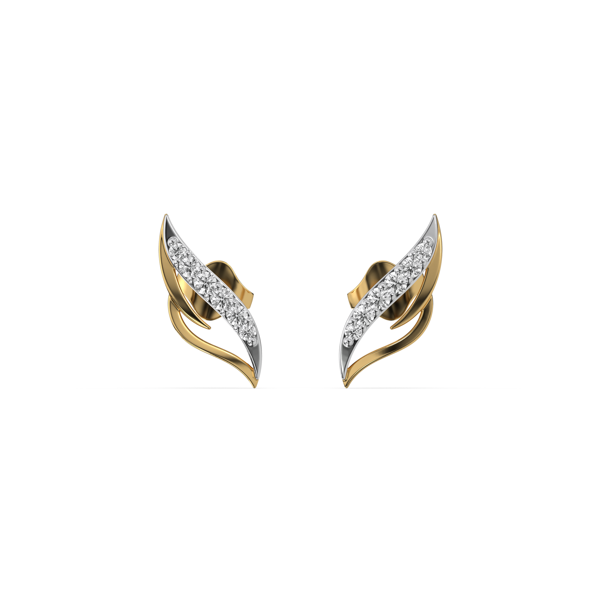 Featherlight Grace - Pure Gold Lab Diamond Stud Earrings