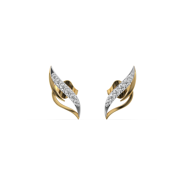 Buy Featherlight Grace Pure 14k Gold Lab Diamond Earrings Online - Lukson