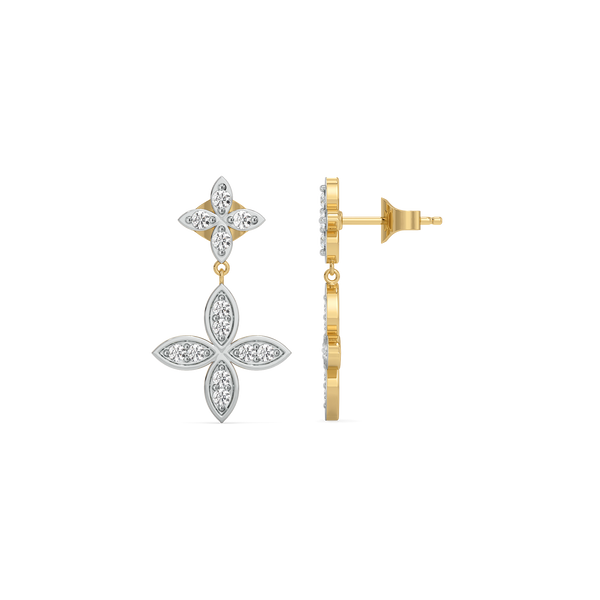 Buy Daffodil Drops Pure Lab Grown Diamond Earrings - Lukson 