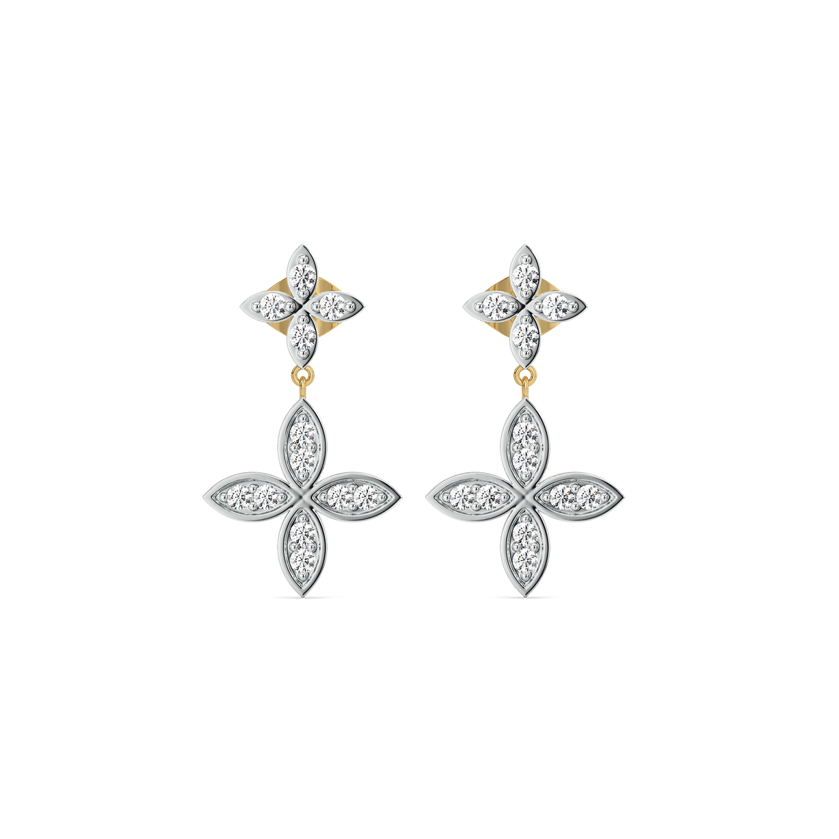 Daffodil Drops - Pure Gold Lab Diamond Earrings