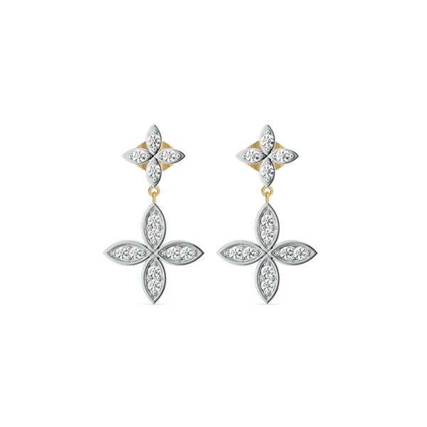 Lukson Daffodil Drops Pure Gold Lab Grown Diamond Earrings